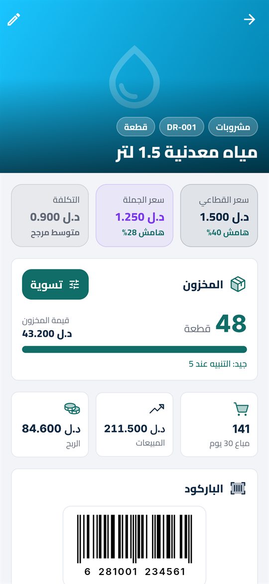 بطاقة الصنف