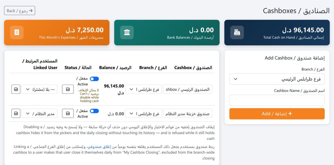 الصناديق وأرصدتها